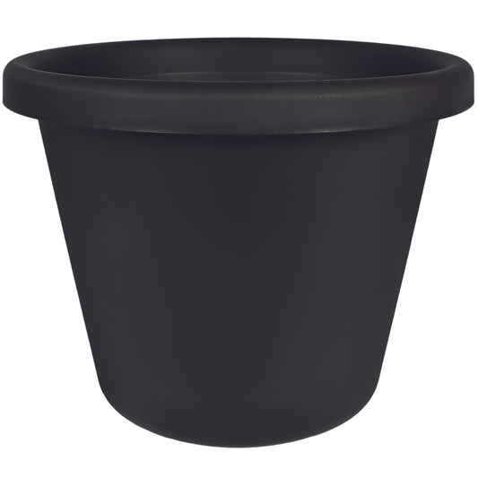 HC Companies Classic 11 in. H X 12 in. D Plastic Traditional Planter Black