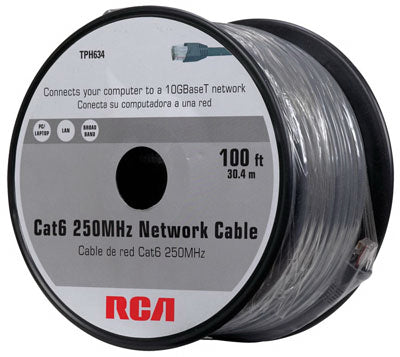 Cat6 Network Cable, 250Mhz, Gray, 100-Ft.