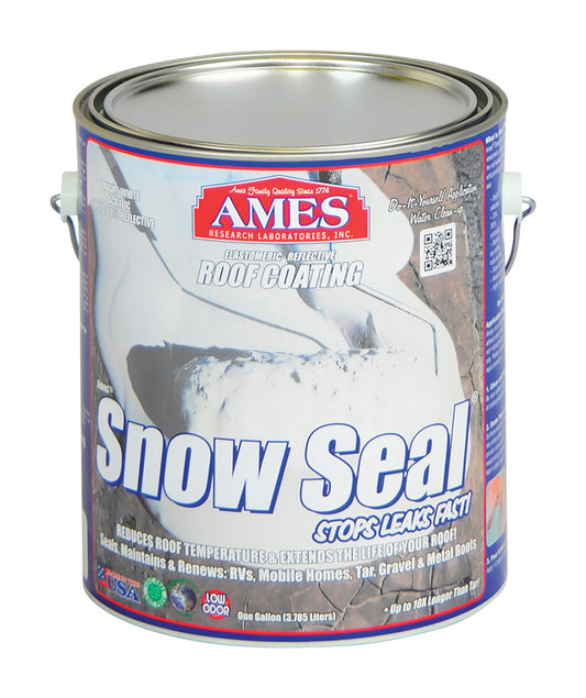Ames Semi-Gloss Snow Acrylic Latex Roof Coating 1 gal. (Pack of 4)