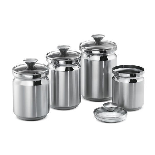 8 Pc Stainless Steel Covered Canister Set