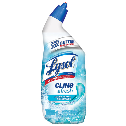 Lysol Cling & fresh Ocean Fresh Scent Toilet Bowl Cleaner 24 oz Gel (Pack of 9)