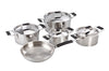 Premier 9 Pieces Cookware Set Stainless Steel Black Handles