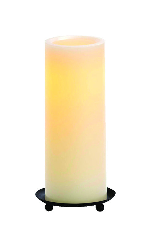Inglow Butter Cream Vanilla Scent Pillar Candle 8 in. H (Pack of 6)