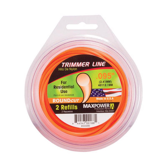 MaxPower RoundCut Commercial Grade 0.095 in. Dia. x 40 ft. L Trimmer Line (Pack of 10)