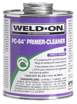 Weld-On PC-64 Purple Primer Cleaner For CPVC/PVC 8 oz