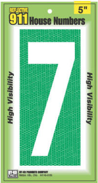 Hy-Ko 5 in. Reflective White Aluminum Number 7 Nail-On 1 pc. (Pack of 5)