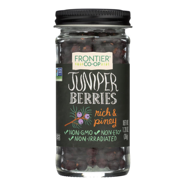 Bayas de enebro de Frontier Herb, enteras, seleccionadas, 1,28 oz