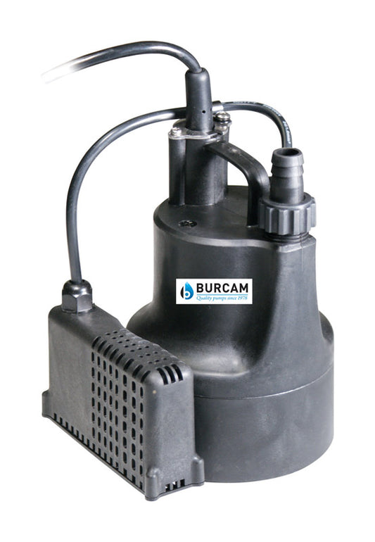 Burcam 1/6 HP 740 gph Thermoplastic Electronic Switch Bottom AC Utility Pump
