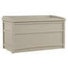 Suncast 41 in.   W X 21 in.   D Beige Plastic Deck Box with Seat 50 gal