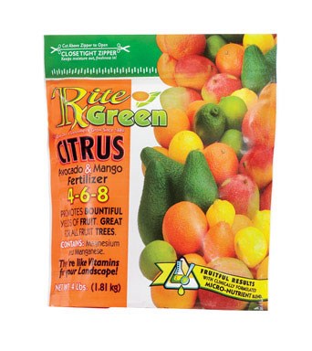 Rite Green Citrus , Avocado And Mango Fertilizer 4-6-8 Granules 4 Lb.