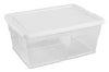 Sterilite 16448012 16 Quart White/Clear Storage Box (Pack of 12)