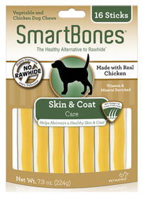 Dog Treats, Skin & Coat Chew, 16-Pk.