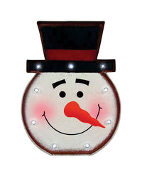 Led Metal Snowman Face (Pack of 4)