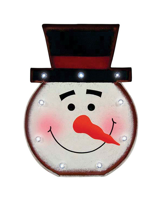 Led Metal Snowman Face (Pack of 4)