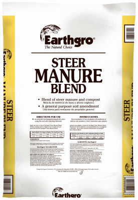 Earthgro Organic Steer Compost and Manure 1 cu.ft. for Vegetable Gardens, Flower Beds and Landscapes