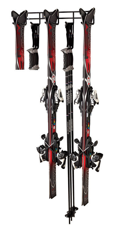 Racor  3 in. H x 20 in. W x 4 in. D Black  Steel  Ski Storage Rack