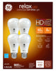 GE Relax HD A19 E26 (Medium) LED Light Bulb Soft White 40 Watt Equivalence 4 pk