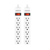 Monster Just Power It Up 2.5 ft. L 6 outlets Power Strip White