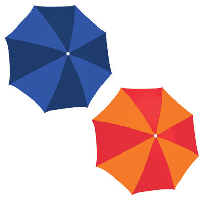 Beach Umbrella, Orange & Blue Fabric, Assorted, 6-Ft.