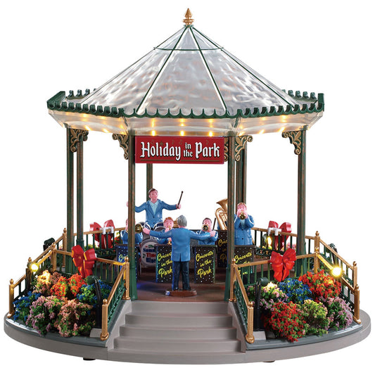 Lemax  Multicolored  Holiday Garden Green Bandstand  Christmas Village