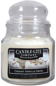 Candle Lite 3827553 3 Oz. Creamy Vanilla Swirl Jar Candle (Pack of 12)