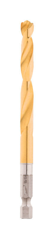 Milwaukee  SHOCKWAVE  19/64 in.  x 4.37 in. L Titanium  RED HELIX  Drill Bit  1 pc.