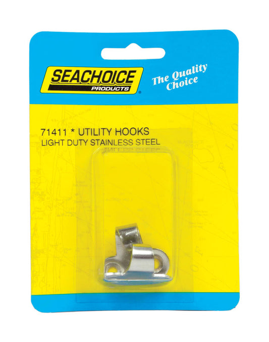 Seachoice Polished Stainless Steel 1-1/4 in.   L X 1-1/4 in.   W Utility Hooks 2 pk