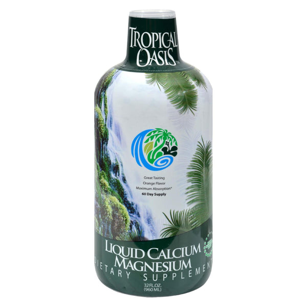 Calcio líquido y magnesio con sabor a naranja, Oasis tropical, 32 onzas líquidas