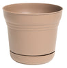 Bloem Saturn 8.5 in. H X 10 in. D Plastic Classic Textured Planter Chocolate (Pack of 6)