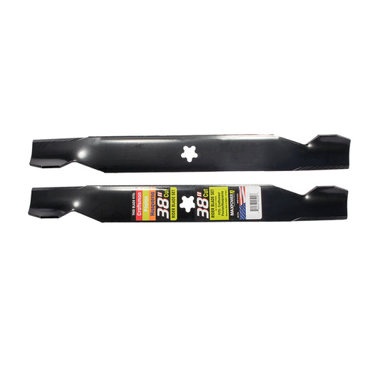 MaxPower 38 in. Standard Mower Blade Set For Riding Mowers 2 pk