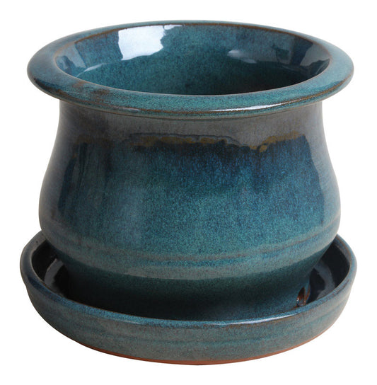 Trendspot 6 in. H x 6 in. W Ceramic Low Bell Planter Aqua Blue (Pack of 2)