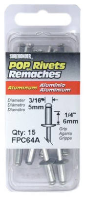 Rivet, Medium, Aluminum, 3/16-In., 15-Pk. (Pack of 5)