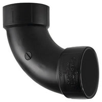 Codo de 90 grados de ABS de 3 in de diámetro y 3 in de buje de Charlotte Pipe