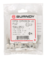 Burndy 8-10 Ga. Insulated Wire Ring Terminal Silver 12 pk