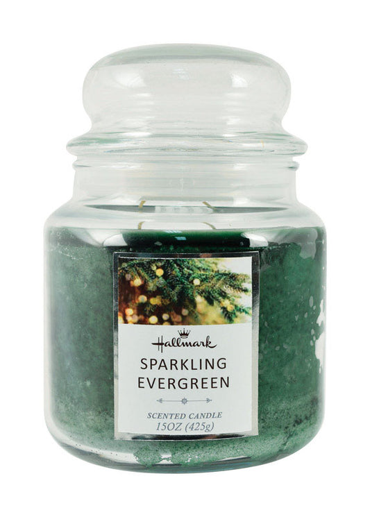 Langley Empire Green Sparkling Evergreen Scent Jar with Lid Candle 6 in. H x 5 in. Dia. (Pack of 4)