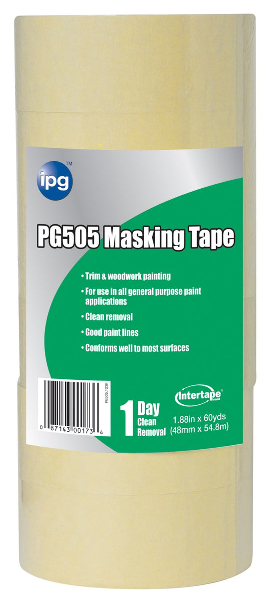 Intertape Polymer Group PG505-123R 2" X 60 Yards Professional Grade Masking Tape (Pack of 6)