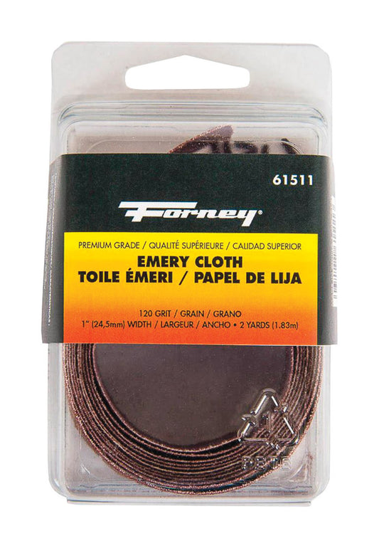 Forney 216 in. L X 1 in. W 120 Grit Aluminum Oxide Emery Cloth 1 pk