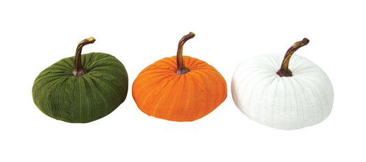 Celebrations  Knit Pumpkins  Fall Decoration  7-1/4 in. H x 9 in. W 1 pk (Pack of 6)