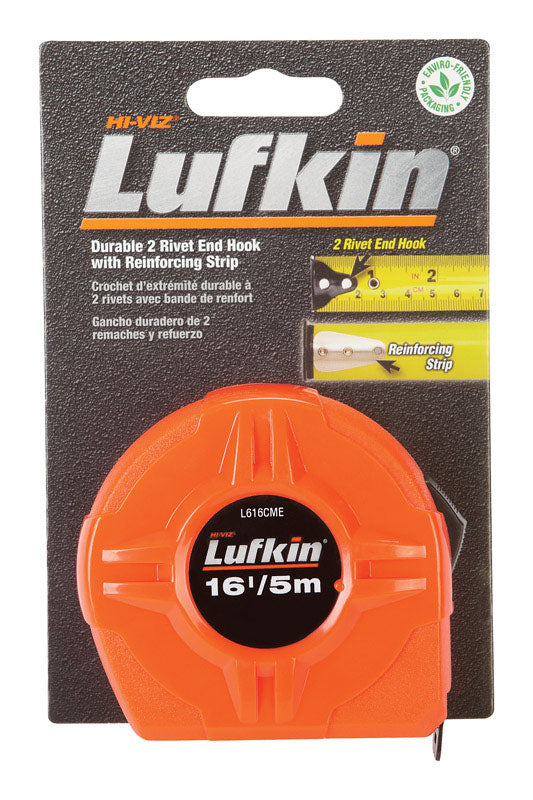 Lufkin 16 ft. L X 0.75 in.   W Hi-Viz Tape Measure 1 pk