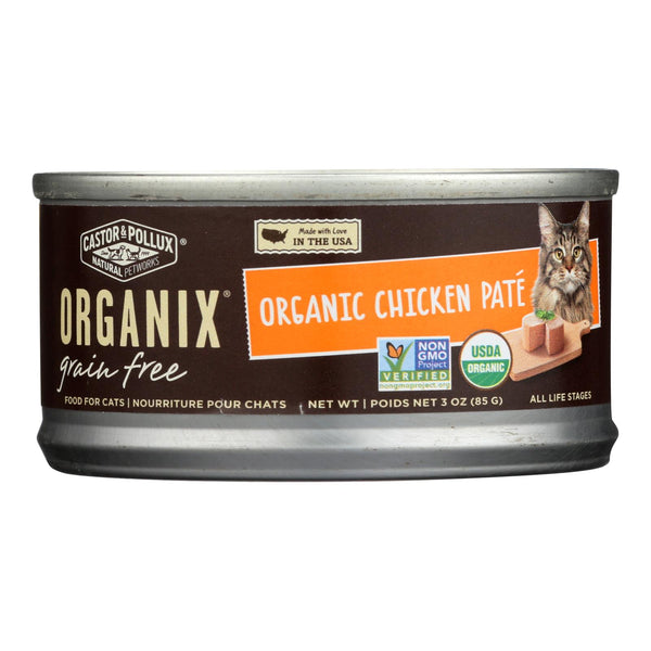 Alimento orgánico para gatos Castor and Pollux - Paté de pollo - Caja de 24 - 3 oz. (Paquete de 24)