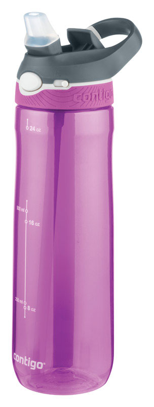 Contigo AutoSpout Addison Ashland Plastic Radiant Orchid BPA Free Water Bottle 24 oz.