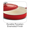 Tramontina USA Gradated Red & Off-White Enameled Cast-Iron Series 1000 Covered Braiser 4 qt.