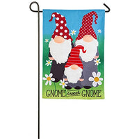 GNOME SWEET GNOME BURLAP FLAG