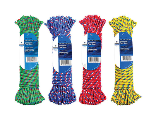 Wellington  3/16 in. Dia. x 100 ft. L Assorted  Diamond Braided  Poly  Rope