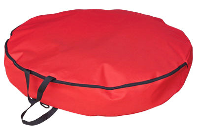Artificial Wreath Storage Bag, Red Polyester, 36-In.