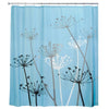 iDesign 72 in. H X 72 in. W Blue/Black Thistle Shower Curtain Polyester