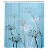 iDesign 72 in. H X 72 in. W Blue/Black Thistle Shower Curtain Polyester