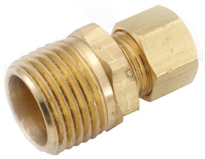 Brass Compression Connector, Lead-Free, 1/4 x 3/8-In. MIP