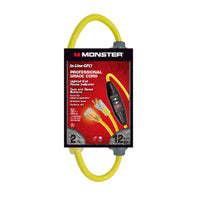 Monster Indoor or Outdoor 2 ft. L Yellow In-line GFCI Cord 12/3 SJTW