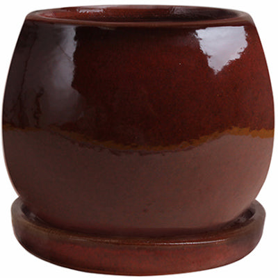 Maceta artesanal de cerámica roja de 20 cm (paquete de 2)